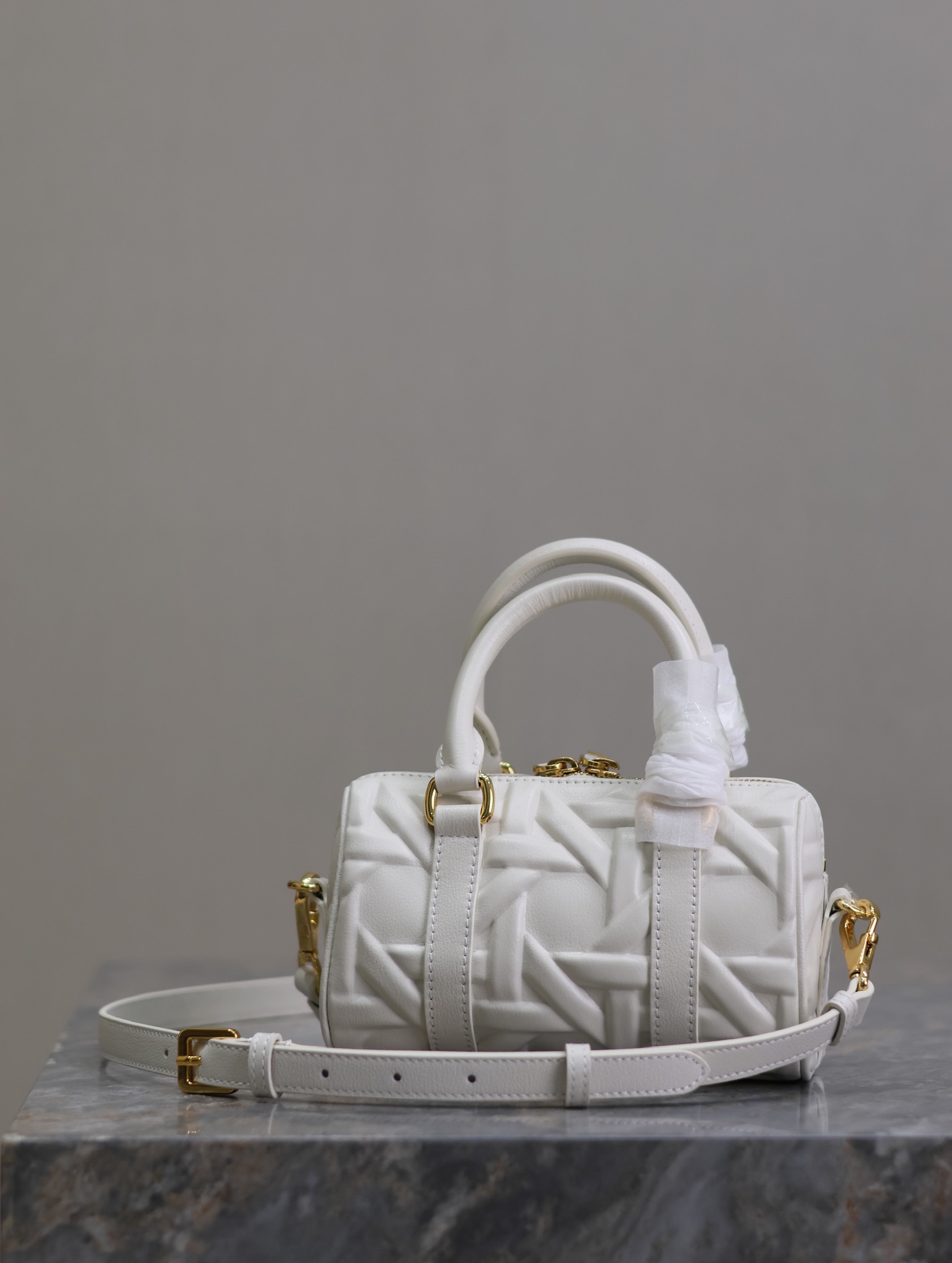 Dior Groove 17 Mini Bag White Graphic Cannage Calfskin